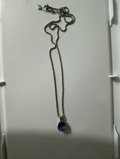 Amethyst Gemstone Pendant Necklace Set In 14kt Gold Pendant picture