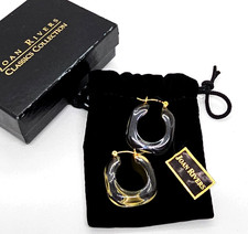 VHTF Vintage  Joan Rivers  Acrylic Hoop Earrings  New In Box With Tags picture