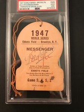 1947 World Series PSA Pass Ticket Jackie Robinson 1st/DiMaggio/Berra HR Dodger⚾️ picture