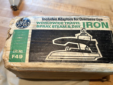Vintage NIB GE Model F49 Worldwide Travel Iron 1966 picture