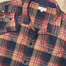 Wallace And Barnes Wool Blend Shirt Jacket Margo Black Brown Plaid Men’s XL picture
