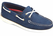 Sperry Top-Sider Authentic Original Leather Navy Boat Shoes Lace-Up 9.5 picture