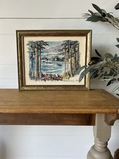 VTG John Checkley Watercolor Print Signed Artwork Redwood Coast California picture