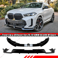 Fits BMW X6 G06 LCI M-Sport Package 24-27 Gloss Black Front Lip & Rear Diffuser picture