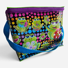RARE Vintage 90s LISA FRANK Funkadelic Frogs Lunch Bag Box Insulated Groovy Frog picture