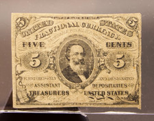 1863 5 Cent Fractional Currency Fr 1238 Spencer Clark Third Issue Civil War picture