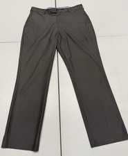 travelSMART Men’s Gray Geometric Flat Front Straight Dress Pants (0023) picture
