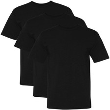 US Military Solid Color T-Shirts 100% Cotton Made in USA Short Sleeve Tees 3PACK picture