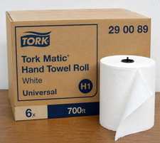Tork 290089 Universal Matic Hand Towel Roll H1 White 1-Ply 700 FT 6 Rolls picture