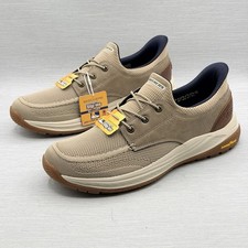 Skechers Slip Ins Men’s 11.5 Wide Taupe Walking Shoes Relaxed Fit Goodyear Meroe picture