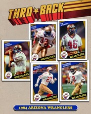 THROBACK custom Football 1984 Arizona Wranglers USFL 5-Card Set Topps Landry picture