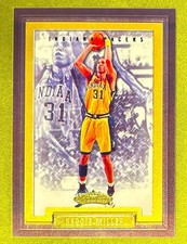 2002 Fleer Showcase Reggie Miller Legacy Collection Gold Parallel 02-03 SP /100 picture