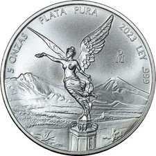 2023 Mexico 5 Ounce Silver Libertad 5 Onzas BU - STOCK picture