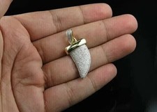 2.3CT Round Cut Lab Created Diamond Men's Pendant 14K Yellow Gold Plated Silver picture