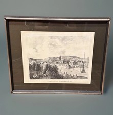 Antique German Engraving Historical, ged. v. G. Küstner Crate Framed & Matted picture
