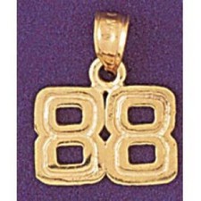 Number 88 Charm Pendant 14k Gold picture