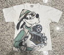 Vintage 90s Mickey Goofy L White Disney Animal Kingdom Safari Aop  picture