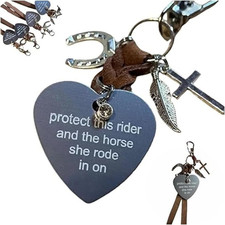 Protect This Rider and the Horse She Rode in On-Saddle Charm, Saddle Heart Charm picture