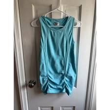 Athleta Fast Track Ruched Tank Top - Light Blue Heather Seamless EUC picture