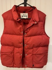 Vintage Woolrich 1970s Prime Northern Goose Down Vest Men's M Red Puffer Snap  picture