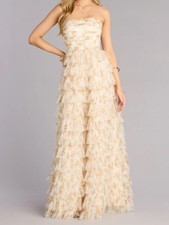 Windsor Milena Floral Mesh Ruffle A-Line Gown Dress picture