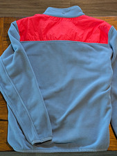 Vineyard Vines Men's M Blue/Red Solid Fleece 1/4 Zip Mock Neck Pullover picture