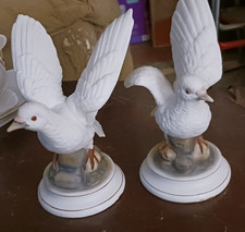 Set of 2 Vintage 1978 Hoffman Bird Figurines / Decanters - Wildlife Series Doves picture
