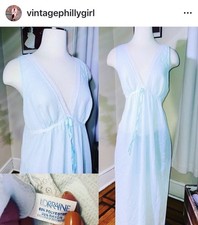 Vtg LORRAINE Seersucker  Fairy Whimsy Slip Gown Dress XL 44 picture