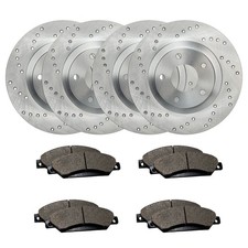 Front & Rear Drilled Brake Rotors + Pads for 2019-2023 Ram 2500 3500 SRW picture