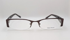 NWOT VERA WANG Eyeglasses Frame 50 18-135 V045 BR Half Rim Brown Tortoise picture