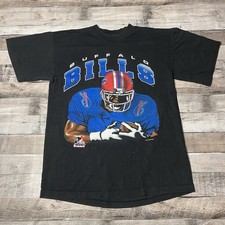 Buffalo Bills Shirt Size Large Black Vintage 90s NFL Football Sportswear  picture