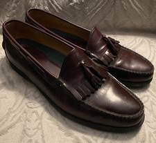 Sebago Lites Kilt Tassel Loafers Size 16 D Burgundy Leather Handsewn In USA picture