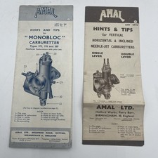 Lot Of Vintage Amal Hints & Tips Monobloc Carburetter & Needle Jet Carburetters picture