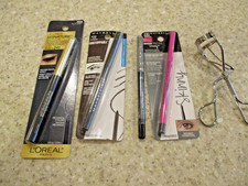 Lot 4 Sealed Auto Eyeliners: Maybelline,L'Oreal,Palladio+Revlon Eyelash Curler picture