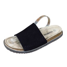 Cushionaire Ritual Womens Slide Sandals Size 10 Wide Comfort Walking Black Suede picture