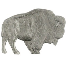 PinMart's Antique Silver Wild Buffalo Animal Lover Lapel Pin picture