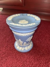 Antique/Vintage WEDGEWOOD Blue JASPERWARE Trumpet ashtray Vase 5