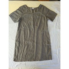 Pure Jill Garment Dyed Linen Dress -Taupe - Women's Size Large (Pockets) picture