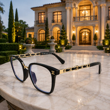 Chanel Gold-And-Black Chain Design, Square Frame  (Authentic) 50,20,140 picture