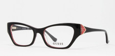 Guess GU2747V-005 Black on Red 51mm Women's Eyeglasses Cat Eye Plastic Frame picture