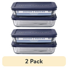 Anchor Hocking Glass Food Storage Containers with Lids, Set of 4 picture