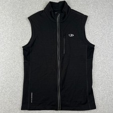 Icebreaker GT Merino Wool Vest Full Zip Baselayer Medium Mens Black Hiking picture