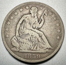 1859-O   SEATED HALF DOLLAR  NICE DETAIL  #2722 picture