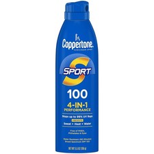 Coppertone Sport Performance Sunscreen Spray, 5.5oz Bottle, SPF 100 (Pack of 2) picture