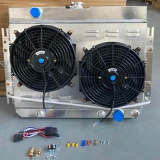 3 Row Aluminum Radiator+Shroud Fan+Relay FOR 63-68 Chevy Impala/64-67 EL Camino picture