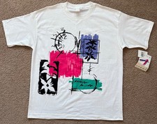 VTG 80’s 90’s men Floral Art Deco Single Stitch Graphic T-Shirt One Size USA NWT picture