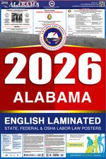 2026 Alabama AL LABOR LAW POSTER (Federal & State) English Laminated picture