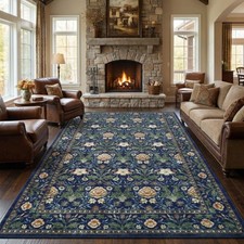GarveeHome Area Rugs 8x10 for Living 8' x 10' (Rectangular), Indigo/Thyme picture