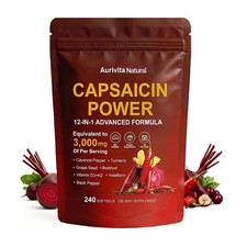 Capsaicin Softgels,aurivita Capsaicin Power,with Vitamin E, D3+K2, 240 Capsules picture