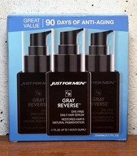 *NEW* 3-Pack Just for Men Gray Reverse 3-Month Supply Dye-Free Hair Serum picture